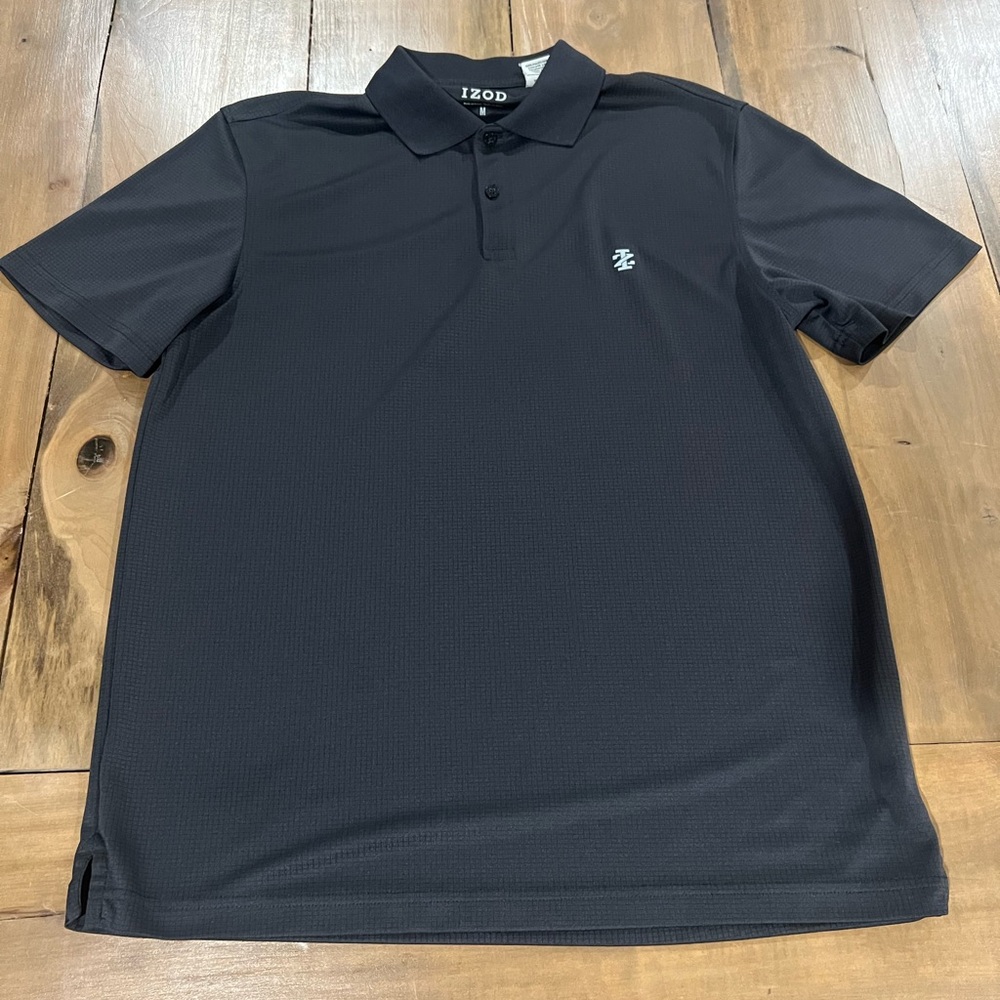 Izod Men’s Short Sleeve Golf Polo, Size Medium, Black